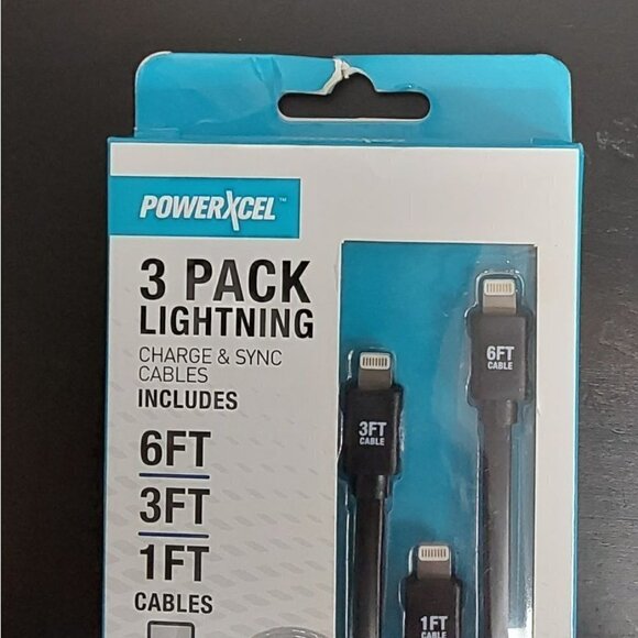 Powerxcel 3 Pack Lightning Charge & Sync Cables - Picture 3 of 7
